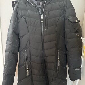 Eddie Bauer Black Hooded puffy Jacket